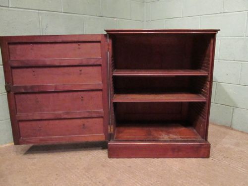 fig 2. ANTIQUE PAIR REGENCY MAHOGANY SIDE CABINETS WITH FALSE DRAWERS FRONTS C1810