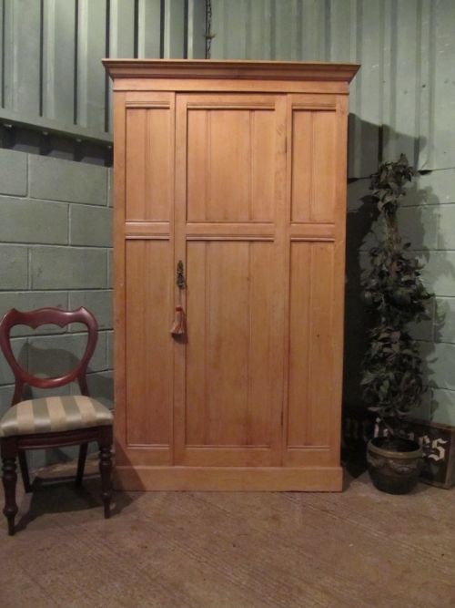 Antique Edwardian Pine Double Wardrobe C1900