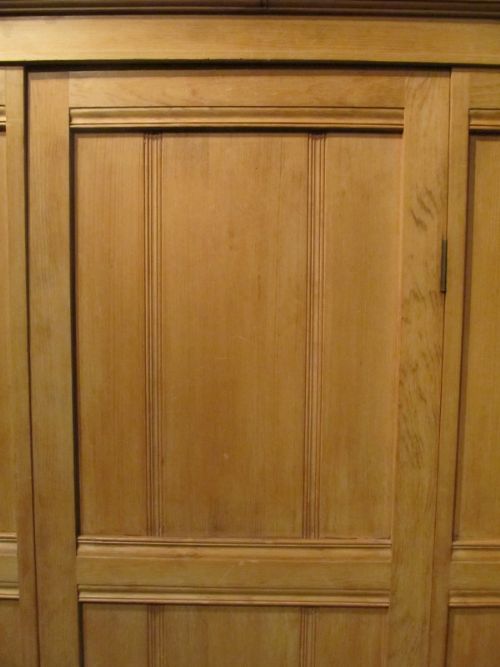 fig 1. ANTIQUE EDWARDIAN PINE DOUBLE WARDROBE C1900