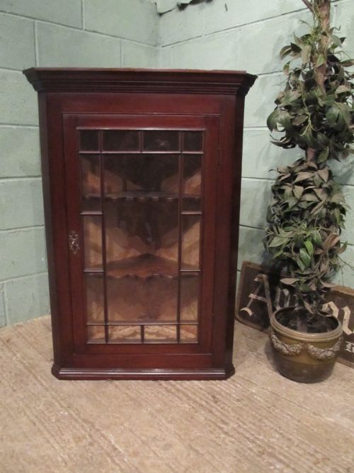 Antique Regency Mahogany Glazed Corner Cabinet C1820