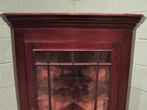 fig 1. ANTIQUE REGENCY MAHOGANY GLAZED CORNER CABINET C1820