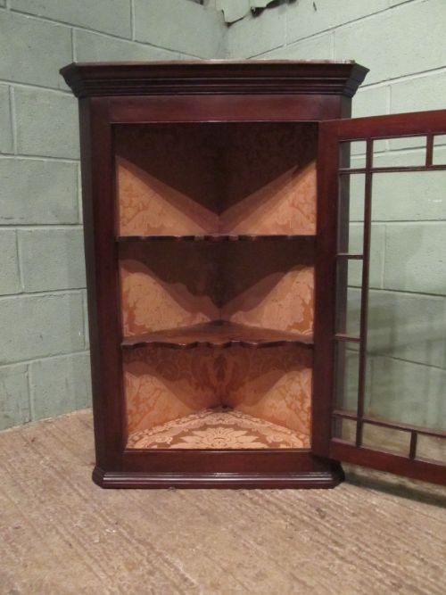 fig 2. ANTIQUE REGENCY MAHOGANY GLAZED CORNER CABINET C1820