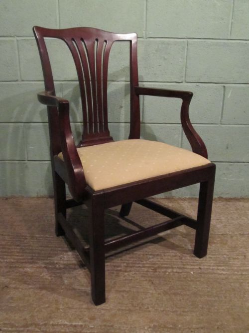 Antique Edwardian Georgian Mahogany Library Desk Chair
