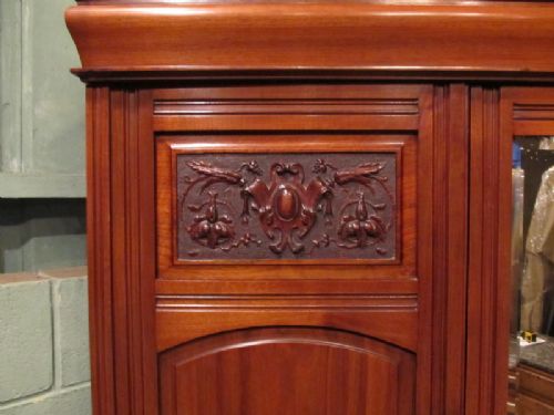 fig 2. ANTIQUE LATE VICTORIAN SMALL WALNUT TRIPLE WARDROBE C1890
