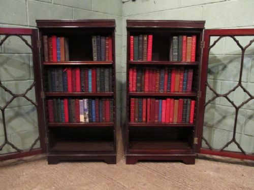 fig 2. ANTIQUE PAIR REGENCY MAHOGANY ASTRAGAL GLAZED BOOKCASES C1820