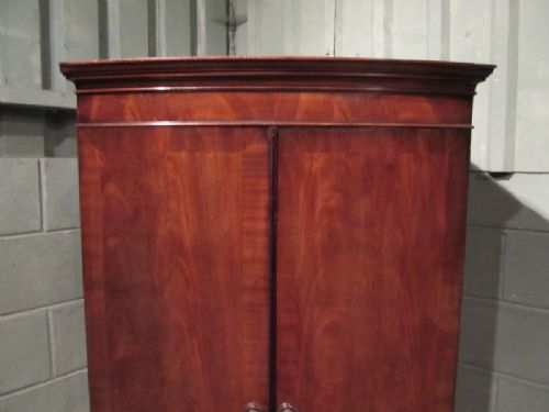 fig 2. Antique Edwardian Narrow Mahogany Bow Fronted Wardrobe c1900