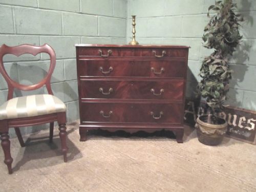 fig 1. ANTIQUE REGENCY FLAMED MAHOGANY CHEST OF DRAWERS C1820