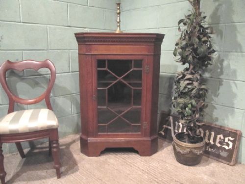 Antique 18th Century Oak Astragal Glazed Corner Cabinet C1780