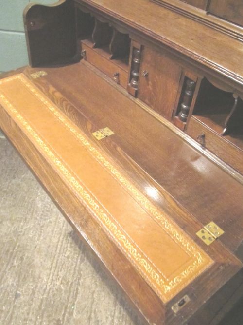 fig 3. ANTIQUE GEORGIAN REGENCY OAK SECRETAIRE BOOKCASE C1800