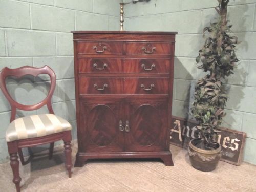 Antique Edwardian Flamed Mahogany Tall Boy C1900