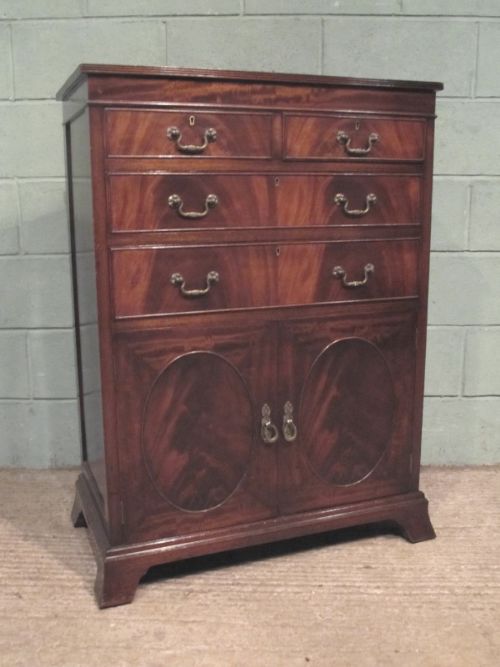 fig 1. ANTIQUE EDWARDIAN FLAMED MAHOGANY TALL BOY C1900