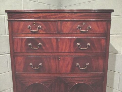 fig 2. ANTIQUE EDWARDIAN FLAMED MAHOGANY TALL BOY C1900