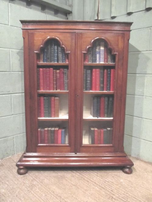 fig 1. ANTIQUE VICTORIAN MAHOGANY GLAZED BOOKCASE C1880