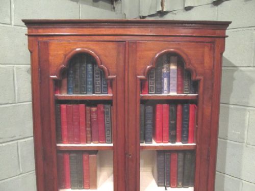 fig 2. ANTIQUE VICTORIAN MAHOGANY GLAZED BOOKCASE C1880