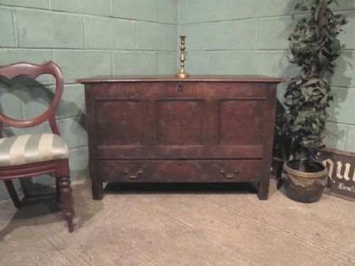 Antique 18th Century Joined Oak Mule Chest Coffer C1780