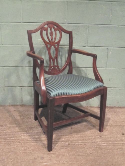 Antique Georgian Regency Mahogany Shield Back Side Desk Chair C1800
