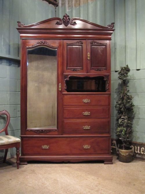 Antique Victorian Mahogany Compactum Wardrobe C1880
