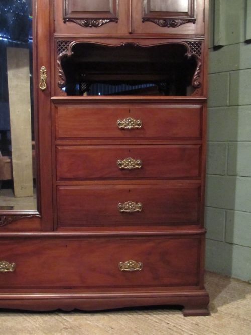 fig 1. ANTIQUE VICTORIAN MAHOGANY COMPACTUM WARDROBE C1880