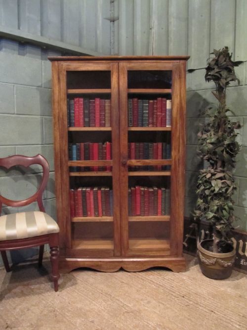 Antique 19th Century French Walnut Glazed Bookcase C1880