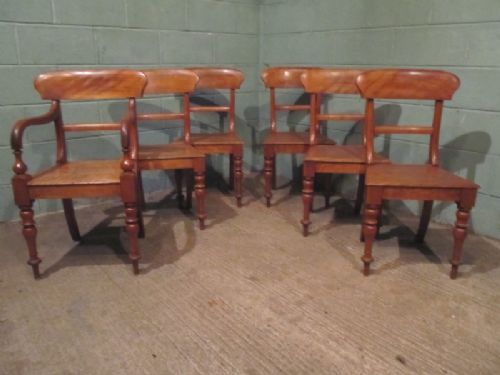 Antique Set Six William 1v Mahogany Dining Chairs C1830