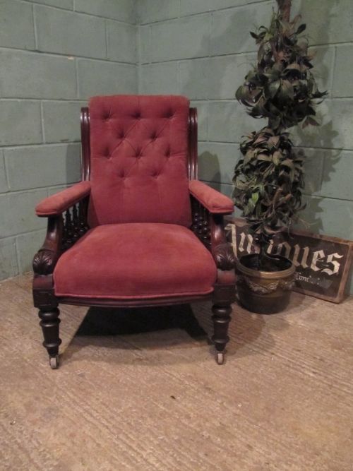 fig 1. ANTIQUE 19TH CENTURY MAHOGANY ARMCHAIR C1880