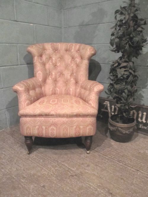fig 1. ANTIQUE VICTORIAN UPHOLSTERED TUB ARMCHAIR C1880