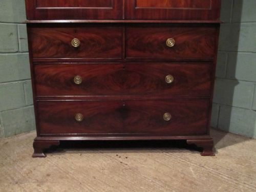 fig 1. ANTIQUE RGENCY MAHOGANY LINEN PRESS C1820