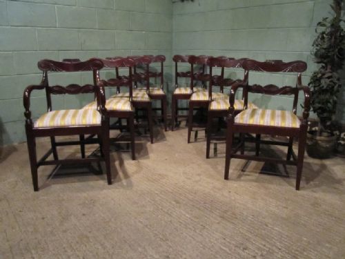 Antique Set Eight William 1v Mahogany Dining Chairs C1830