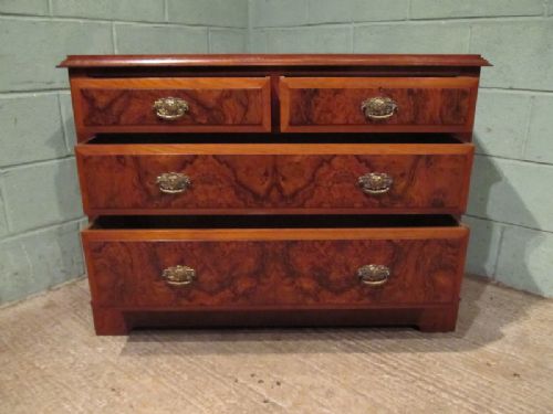 fig 2. ANTIQUE EDWARDIAN BURR WALNUT CHEST OF DRAWERS C1900