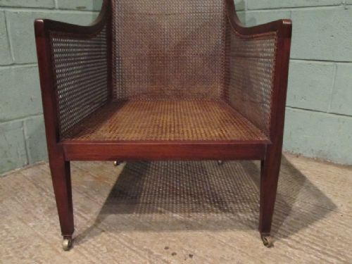 fig 2. ANTIQUE EDWARDIAN MAHOGANY BERGERE ARMCHAIR C1900