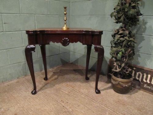 Antique Edwardian Mahogany Chippendale Fold Over Games Table C1900