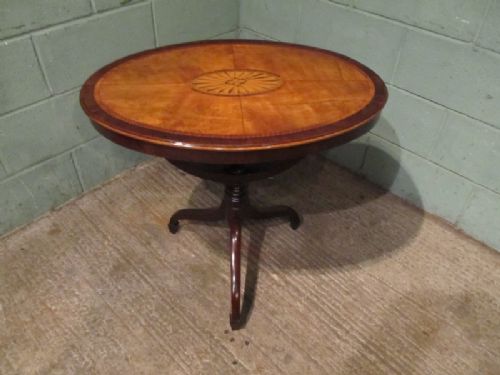 fig 1. ANTIQUE EDWARDIAN MAHOGANY & SATINWOOD INLAID SIDE TABLE C1900