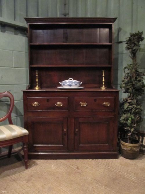 Antique Late Georgian Country Small Oak Dresser C1800