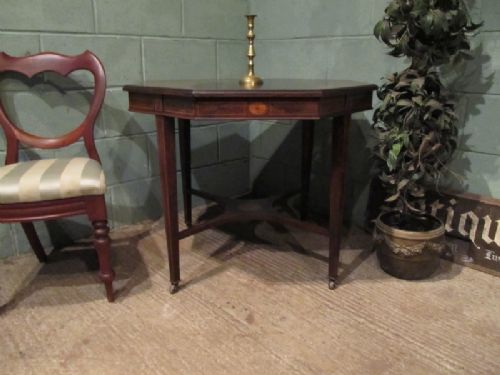 fig 1. ANTIQUE EDWARDIAN ROSEWOOD INLAID CENTRE TABLE C1900