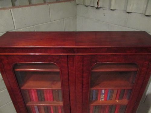 fig 1. ANTIQUE VICTORIAN MAHOGANY GLAZED BOOKCASE C1880