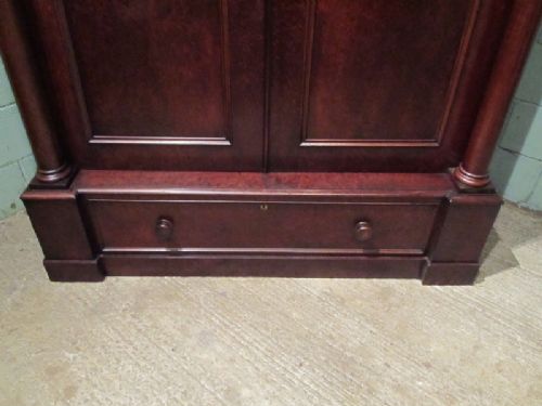 fig 2. ANTIQUE WILLIAM 1V MAHOGANY PLUM PUDDING DOUBLE WARDROBE C1830