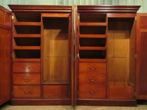 fig 2. ANTIQUE PAIR LATE 19TH CENTURY MAHOGANY DOUBLE WARDROBES C1890