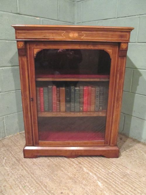 fig 1. ANTIQUE LATE VICTORIAN ROSEWOOD INLAID PIER CABINET C1890