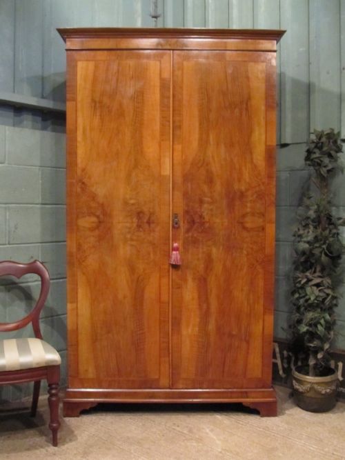 





Antique Edwardian Walnut Double Wardrobe C1900


