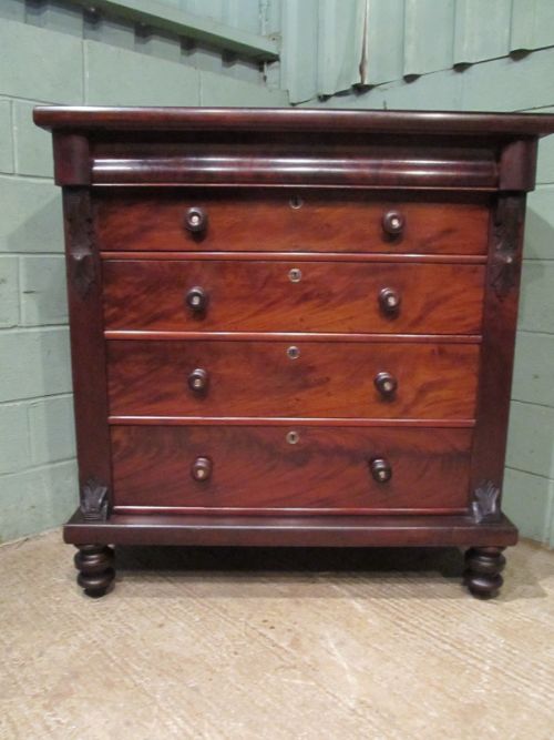 fig 1. ANTIQUE VICTORIAN MAHOGANY SCOTCH CHEST C1880