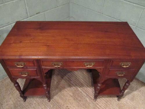 fig 1. ANTIQUE LATE VICTORIAN MAHOGANY WRITING DESK C1890