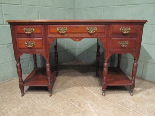 fig 2. ANTIQUE LATE VICTORIAN MAHOGANY WRITING DESK C1890