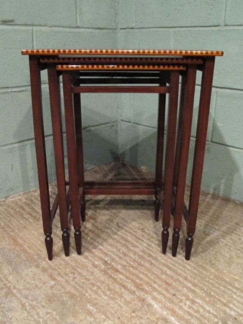 fig 2. ANTIQUE SET EDWARDIAN INLAID MAHOGANY NEST OF TABLES C1900