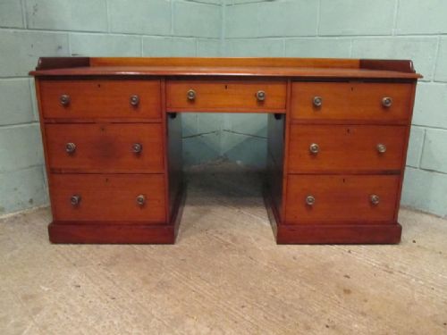 fig 2. ANTIQUE LATE VICTORIAN MAHOGANY TWIN PEDESTAL DESK
