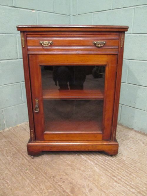 fig 1. ANTIQUE EDWARDIAN MAHOGANY DISPLAY OR MUSIC CABINET C1900