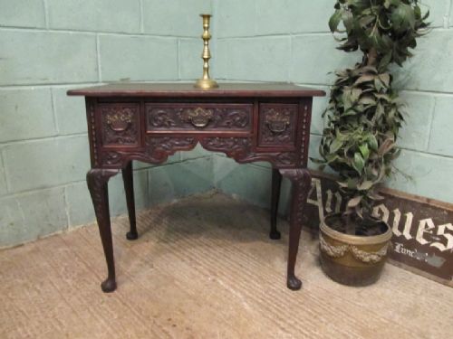 Antique 18th Century Carved Joined Oak Lowboy C1780