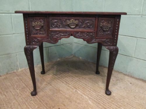 fig 1. ANTIQUE 18TH CENTURY CARVED JOINED OAK LOWBOY C1780