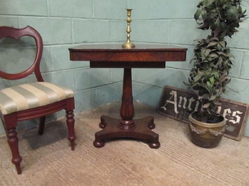 Antique Rare Regency Burr Elm Teapoy Table C1820