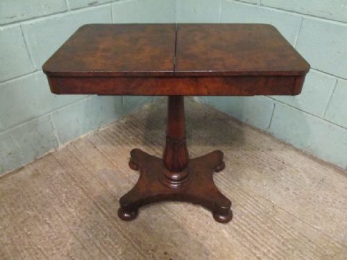 fig 1. ANTIQUE RARE REGENCY BURR ELM TEAPOY TABLE C1820
