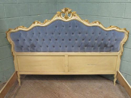 fig 1. ANTIQUE ITALIAN LATE 19TH CENTURY KING SIZE PAINTED BED C1890